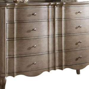 Homeroots 64" Taupe Solid And Manufactured Wood Eight Drawer Double Dresser  Solid And Manufactured Wood 490473