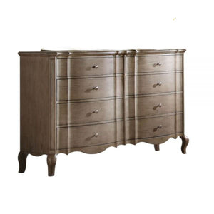 Homeroots 64" Taupe Solid And Manufactured Wood Eight Drawer Double Dresser  Solid And Manufactured Wood 490473