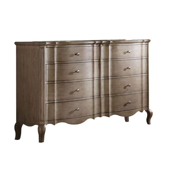 Homeroots 64" Taupe Solid And Manufactured Wood Eight Drawer Double Dresser  Solid And Manufactured Wood 490473