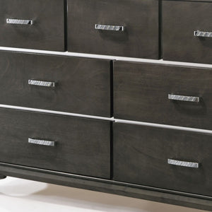Homeroots 58" Gray Solid And Manufactured Wood Seven Drawer Triple Dresser  Solid And Manufactured Wood 490475