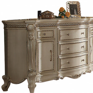 Homeroots 69" Pearl Solid And Manufactured Wood Five Drawer Triple Dresser  Solid And Manufactured Wood 490477
