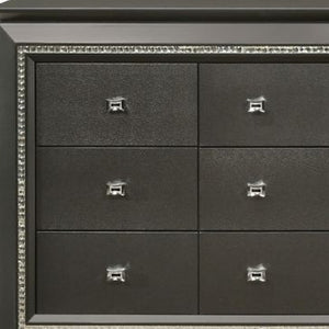 Homeroots 66" Gray Solid And Manufactured Wood Nine Drawer Triple Dresser  Solid And Manufactured Wood 490478