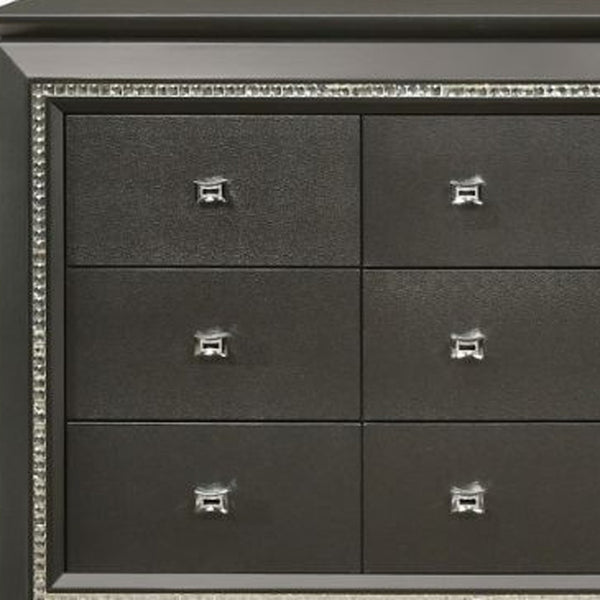 Homeroots 66" Gray Solid And Manufactured Wood Nine Drawer Triple Dresser  Solid And Manufactured Wood 490478