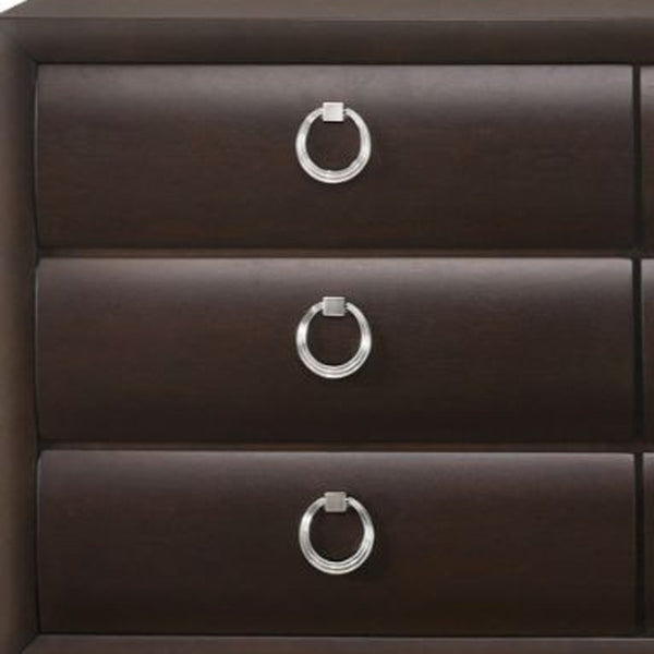 Homeroots 63" Merlot Solid And Manufactured Wood Six Drawer Double Dresser  Solid And Manufactured Wood 490480