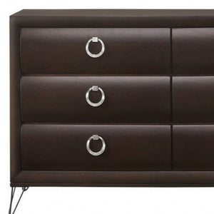 Homeroots 63" Merlot Solid And Manufactured Wood Six Drawer Double Dresser  Solid And Manufactured Wood 490480