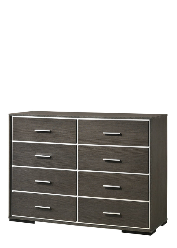 Homeroots 57" Gray Solid And Manufactured Wood Eight Drawer Double Dresser  Solid And Manufactured Wood 490481