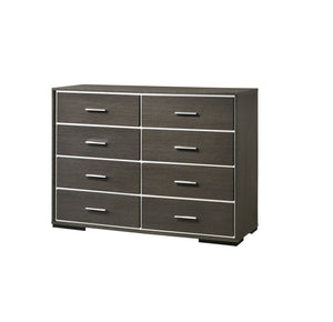 Homeroots 57" Gray Solid And Manufactured Wood Eight Drawer Double Dresser  Solid And Manufactured Wood 490481