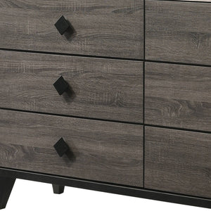 Homeroots 61" Gray Solid And Manufactured Wood Six Drawer Double Dresser  Solid And Manufactured Wood 490482
