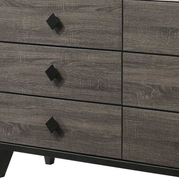 Homeroots 61" Gray Solid And Manufactured Wood Six Drawer Double Dresser  Solid And Manufactured Wood 490482