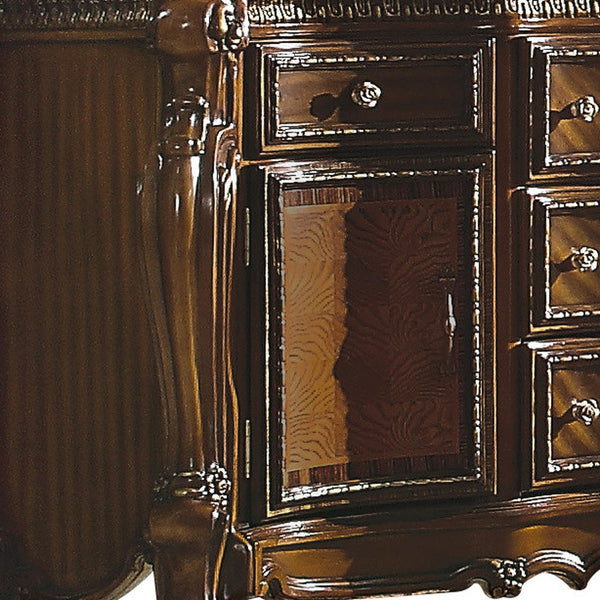 Homeroots 69" Brown Solid And Manufactured Wood Five Drawer Triple Dresser  Solid And Manufactured Wood 490483