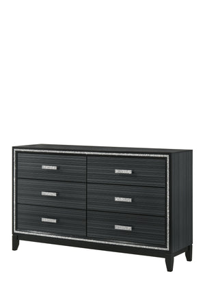 Homeroots 63" Black Solid And Manufactured Wood Six Drawer Double Dresser  Solid And Manufactured Wood 490484