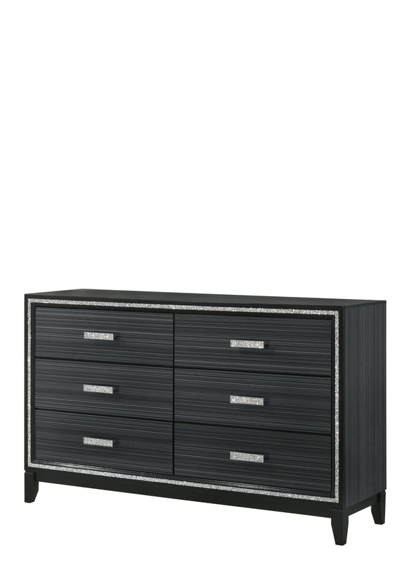 Homeroots 63" Black Solid And Manufactured Wood Six Drawer Double Dresser  Solid And Manufactured Wood 490484