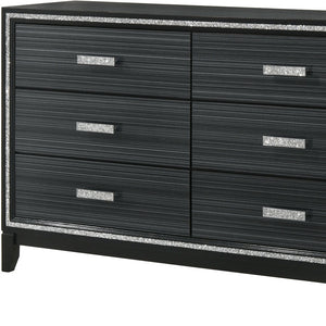 Homeroots 63" Black Solid And Manufactured Wood Six Drawer Double Dresser  Solid And Manufactured Wood 490484