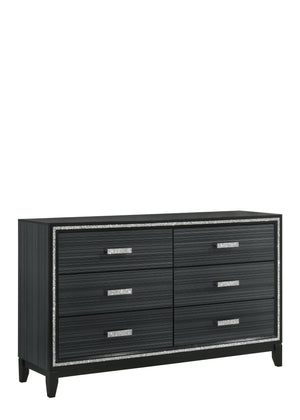 Homeroots 63" Black Solid And Manufactured Wood Six Drawer Double Dresser  Solid And Manufactured Wood 490484
