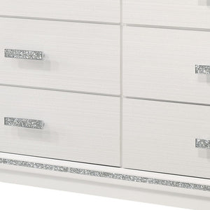 Homeroots 63" White Solid And Manufactured Wood Six Drawer Double Dresser  Solid And Manufactured Wood 490485