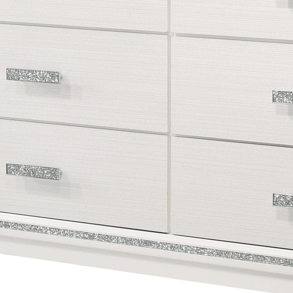 Homeroots 63" White Solid And Manufactured Wood Six Drawer Double Dresser  Solid And Manufactured Wood 490485
