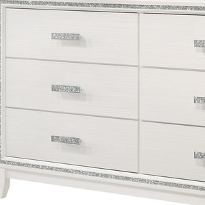 Homeroots 63" White Solid And Manufactured Wood Six Drawer Double Dresser  Solid And Manufactured Wood 490485