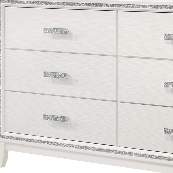 Homeroots 63" White Solid And Manufactured Wood Six Drawer Double Dresser  Solid And Manufactured Wood 490485