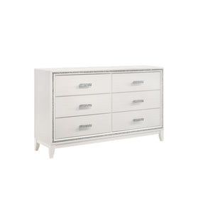 Homeroots 63" White Solid And Manufactured Wood Six Drawer Double Dresser  Solid And Manufactured Wood 490485