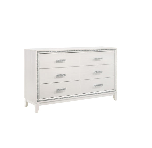 Homeroots 63" White Solid And Manufactured Wood Six Drawer Double Dresser  Solid And Manufactured Wood 490485
