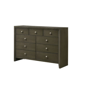 Homeroots 55" Gray Solid And Manufactured Wood Nine Drawer Triple Dresser  Solid And Manufactured Wood 490486