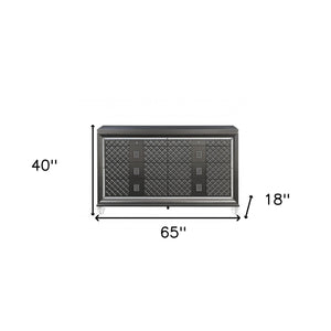 Homeroots 65" Gray Solid And Manufactured Wood Eight Drawer Double Dresser  Solid And Manufactured Wood 490495