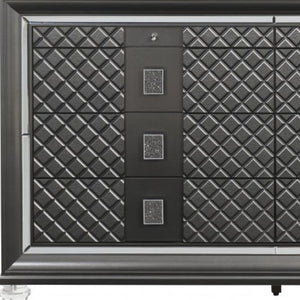 Homeroots 65" Gray Solid And Manufactured Wood Eight Drawer Double Dresser  Solid And Manufactured Wood 490495