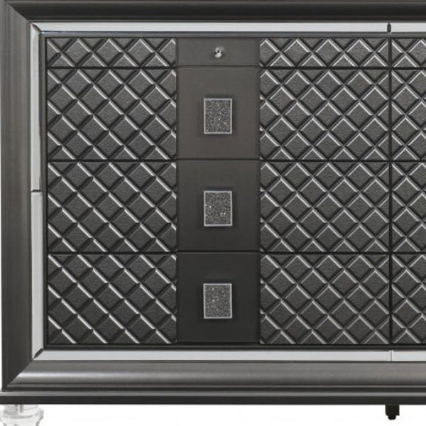 Homeroots 65" Gray Solid And Manufactured Wood Eight Drawer Double Dresser  Solid And Manufactured Wood 490495