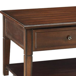 Homeroots 48" Walnut Manufactured Wood Rectangular Lift Top Coffee Table With Shelf   490497