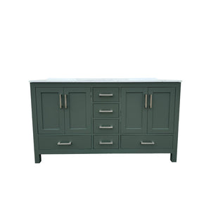 English Elm 60" Double Sink Vanity Solid Wood Cabinet Carrara Marble Top Brown Oak Finish T3785P442238