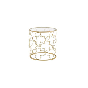 Homeroots 20" Gold And Clear Glass Round Nested Coffee Tables   490510