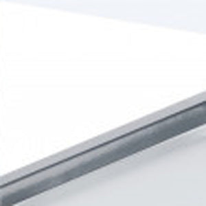 Homeroots 47" Chrome And White High Gloss Manufactured Wood And Metal Rectangular Coffee Table With Shelf   490518