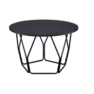 Homeroots 32" Black And Espresso Round Coffee Table   490534