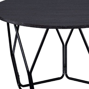 Homeroots 32" Black And Espresso Round Coffee Table   490534