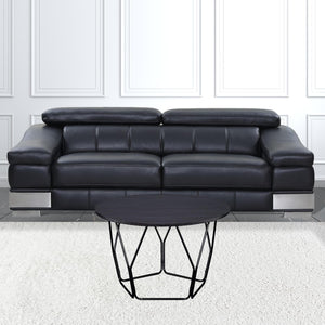 Homeroots 32" Black And Espresso Round Coffee Table   490534