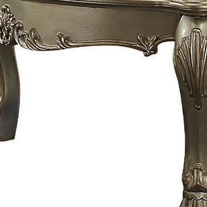 Homeroots 54" Gold And Bone Solid And Manufactured Wood Coffee Table   490543