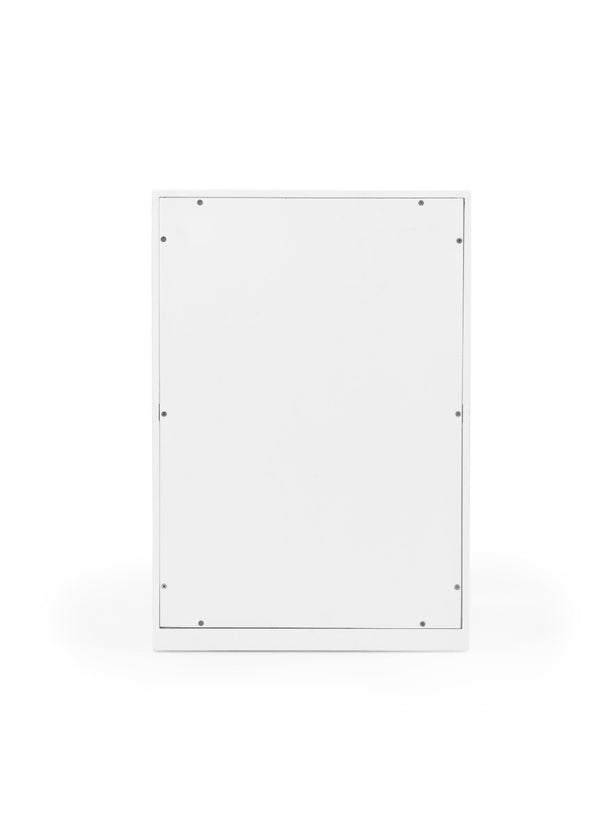 Wildwood Chip Chippendale Side Shelf Table In Chantilly Lace With Green Back And Chrome Accents, 26"H Compact 490553