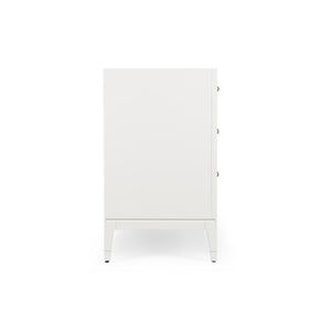 Wildwood Bimini Coastal Abaca Cabinet With 4 Light Aqua Drawers, White Frame & Brass Pulls For Entryway Style 490563