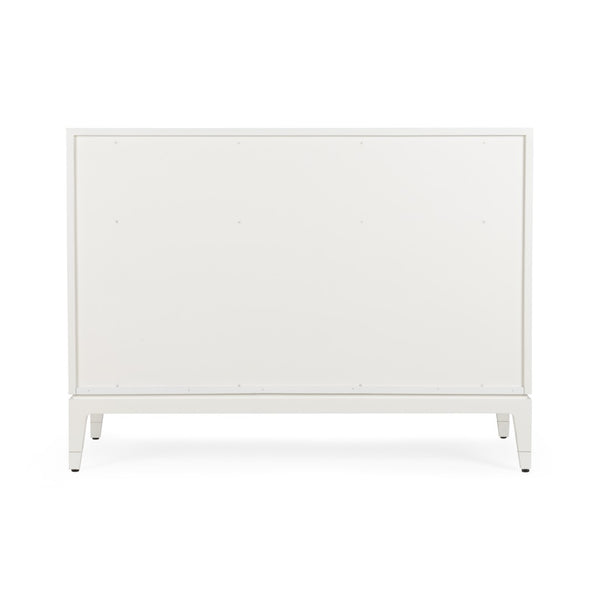 Wildwood Bimini Coastal Abaca Cabinet With 4 Light Aqua Drawers, White Frame & Brass Pulls For Entryway Style 490563