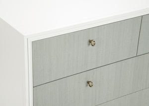 Wildwood Bimini Coastal Abaca Cabinet With 4 Light Aqua Drawers, White Frame & Brass Pulls For Entryway Style 490563