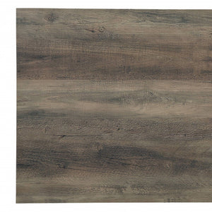 Homeroots 42" Black And Rustic Oak Rectangular Coffee Table With Two Shelves   490564