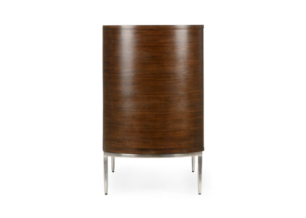 Wildwood Shelldon Mahogany Bar Cabinet With Capiz Shell Doors, Antique Brass Inlay, Stemware Racks & Bottle Storage 490571