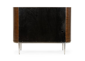 Wildwood Shelldon Mahogany Bar Cabinet With Capiz Shell Doors, Antique Brass Inlay, Stemware Racks & Bottle Storage 490571