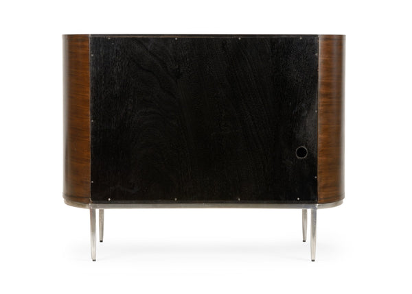 Wildwood Shelldon Mahogany Bar Cabinet With Capiz Shell Doors, Antique Brass Inlay, Stemware Racks & Bottle Storage 490571