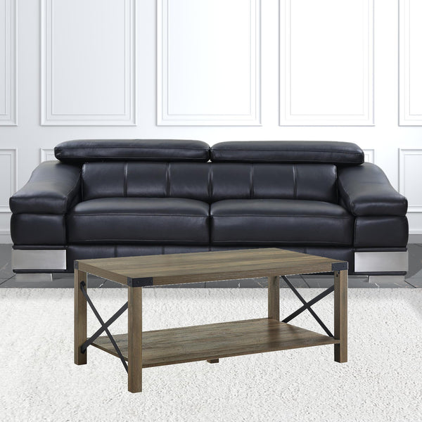 Homeroots 47" Oak Coffee Table With Shelf   490577