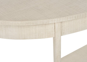 Wildwood Oaklee Cerused Oak Demilune Console Table For Narrow Entryways With Antique Brass Caps, 44" Wide 490581