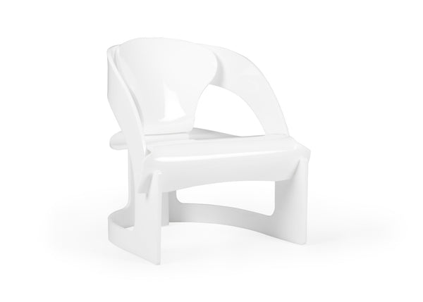 Wildwood Beverly Grove Acrylic Chair With Sculpted Ergonomic Curves, Durable Translucent Acrylic For Modern Style White/Cream 490586