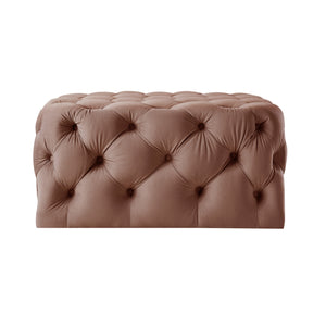 Homeroots 33" Blush Velvet Rolling Tufted Cocktail Ottoman Blush,Velvet  490615
