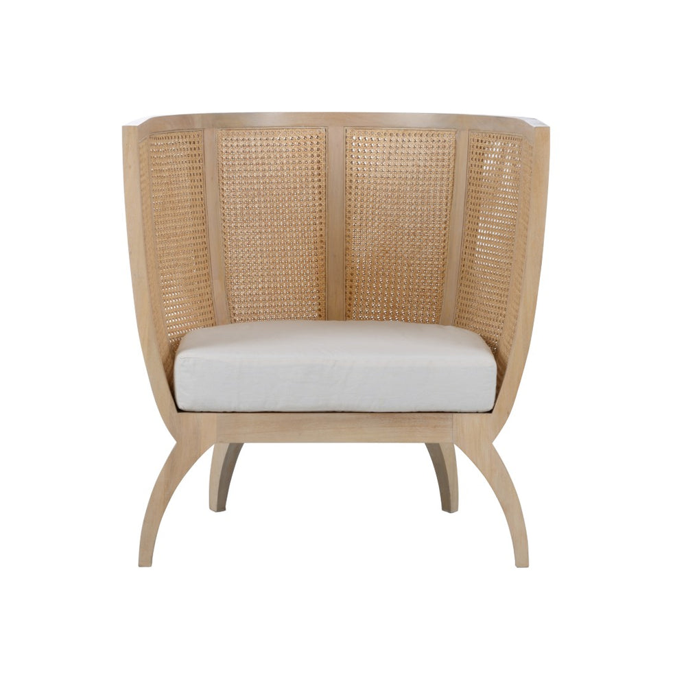 Wildwood Trudy Oversized Lounge Chair With Hand-Woven Side Panels, Removable Foam Cushion, Coastal Appeal 490619