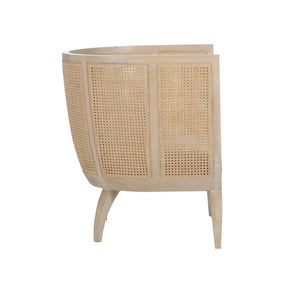 Wildwood Trudy Oversized Lounge Chair With Hand-Woven Side Panels, Removable Foam Cushion, Coastal Appeal 490619